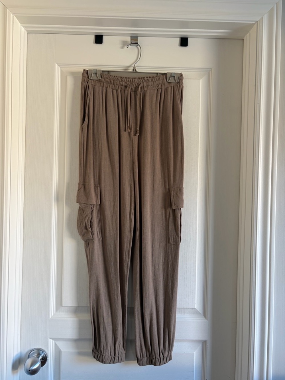 Light Brown Cargo Jogger Pants
